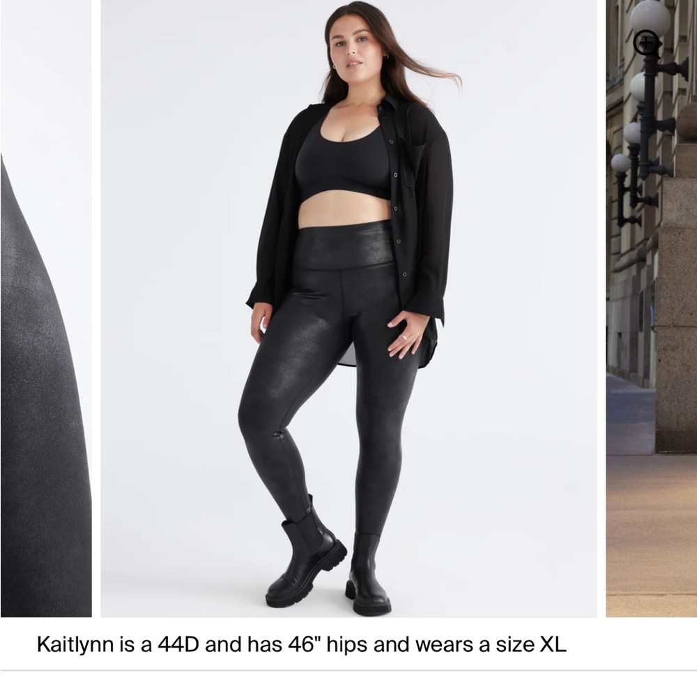 Knix x Birds Papaya pleather leggings